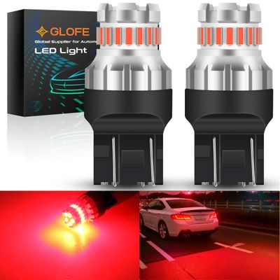 GLOFE 7443 LED Brake Tail Light Bulbs Super Bright Red 7440 7441 7444 T20 W21W 7444NA LED Bulb for Stop Parking Lights Easy Install 2023 New Upgrade (Pack of 2)