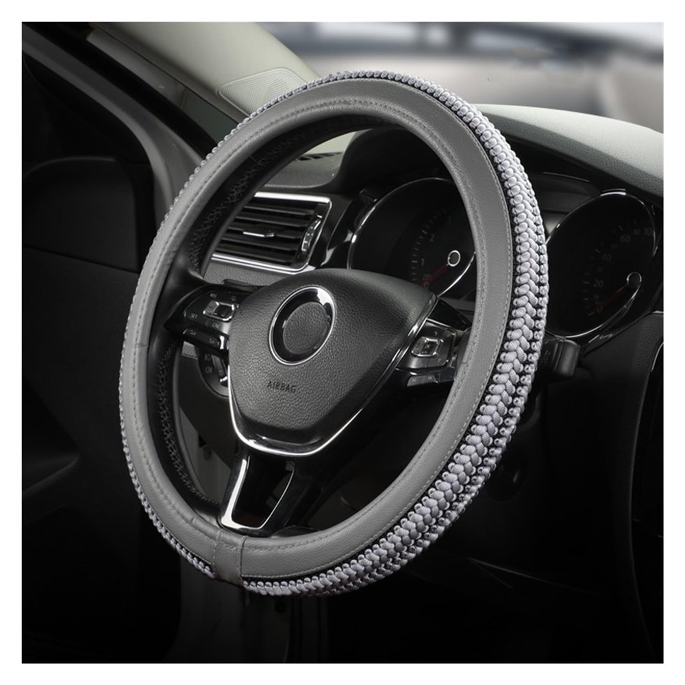 FUERU Car Steering Wheel Cover Set Universal Car Steering Wheel Cover Breathable Ice Silk Ultra-Thin Fit Fashion Car Interior (Color : 7#)