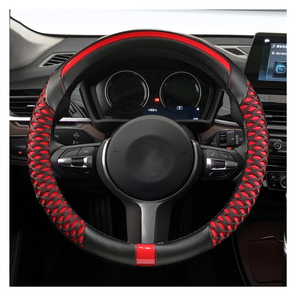 FUERU Car Steering Wheel Cover Set Universal Car Steering Wheel Cover Breathable Ice Silk Soft and Breathable Fashion Car Interior (Color : 10#)