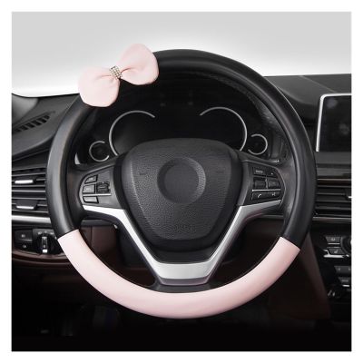 FUERU Car Steering Wheel Cover Set Universal Car Steering Wheel Cover Real Leather Ultra-Thin Grip Comfortable Exquisite Car Interior (Color : 2#)