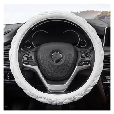 FUERU Car Steering Wheel Cover Set Universal Car Steering Wheel Cover Genuine Leather Elegant and Good with Exquisite Car Interior (Color : 1#)