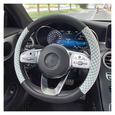 FUERU Car Steering Wheel Cover Set Universal Car Steering Wheel Cover Linen Leather Waterproof Anti-Wrinkle Delicate Car Interior (Color : 3#)