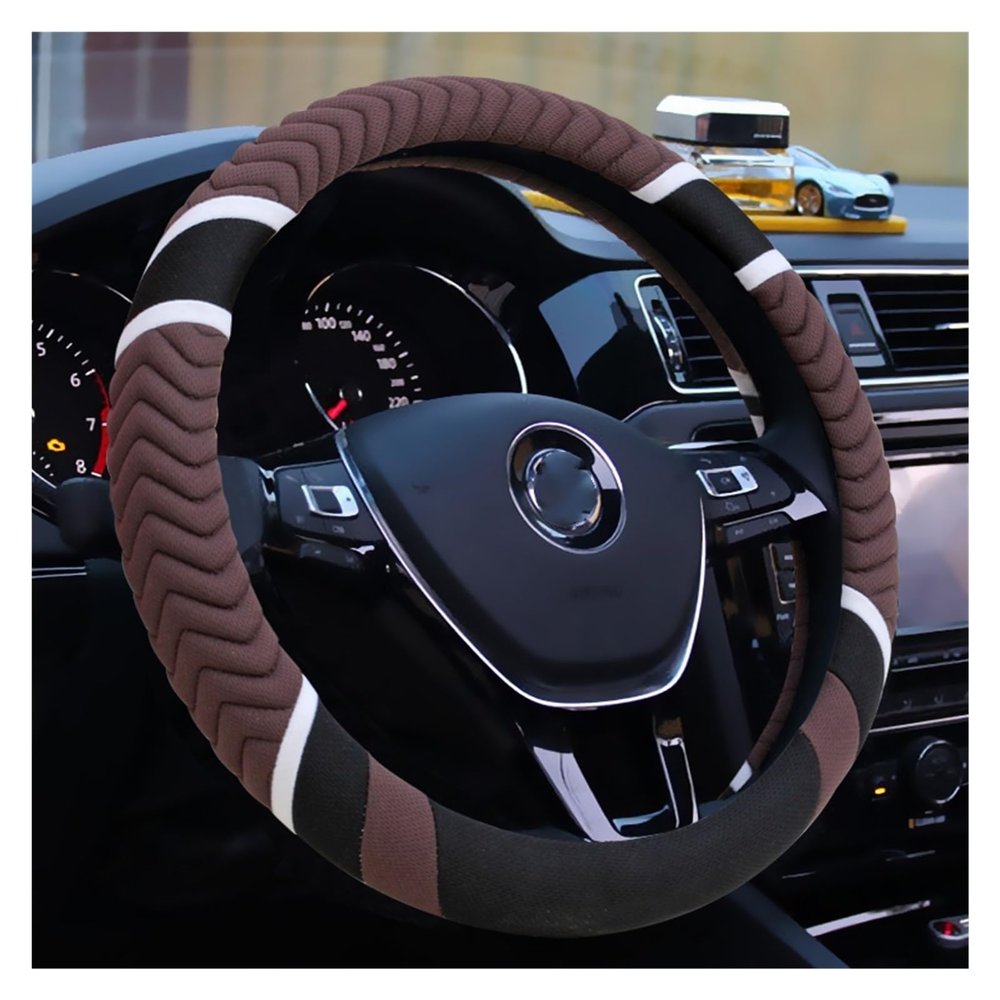 FUERU Car Steering Wheel Cover Set Universal Car Steering Wheel Cover Full Ice Silk Soft Breathable Delicate Car Interior (Color : 5#)