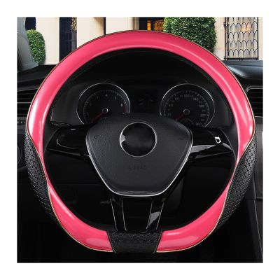 FUERU Car Steering Wheel Cover Set Car Steering Wheel Cover D Type Carbon Fiber Leather Ultra-Thin Fit Delicate Car Interior Gift (Color : 3#)