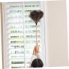 1pc Soft Hair Duster Automatic Mop Hand Duster Black Mops Cleaning Gadgets Sweeper Ladlebroom Retractable Furniture Ostrich Solid Wood view 3