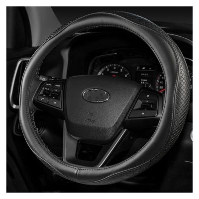 FUERU Car Steering Wheel Cover Set Universal Car Steering Wheel Cover Genuine Leather Soft and Breathable Fashion Car Interior (Color : 1#)
