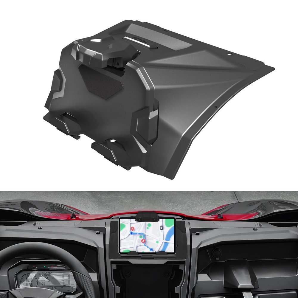 LitMiRaCle Electronic Device Tablet Phone Holder Compatible with 2020-2025 Kawasaki Teryx KRX 1000 Accessories, Adjustable Device Mount with Storage Box Organizer Tray, ABS Plastic
