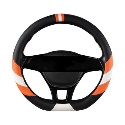 FUERU Car Steering Wheel Cover Set Car Steering Wheel Cover D Type Real Leather Waterproof Anti-Wrinkle Fashion Car Interior (Color : 5#)