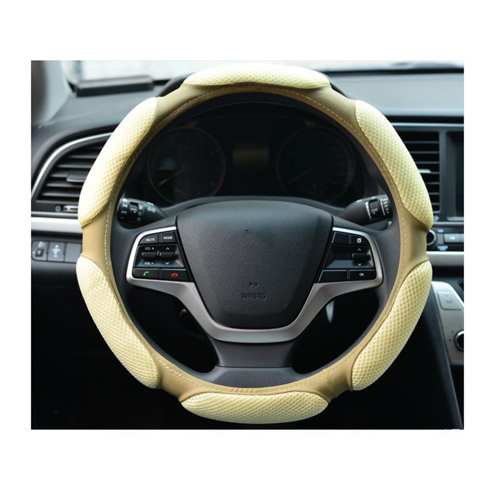 FUERU Car Steering Wheel Cover Set Universal Car Steering Wheel Cover Ice Silk Touch Comfortable Fashion Car Interiors Gift (Color : 4#)
