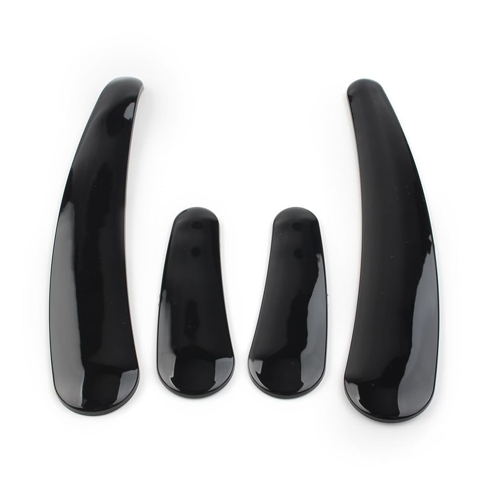 GZYF Motorcycle Curved Swingarm Frame Insert Set Chrome ABS Plastic 4pcs for Harley for Softail Models 08-up model Black