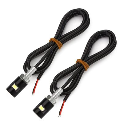 GZYF 2PCS White License Plate Light, CNC 12V License Tag Screw Bolt Lamp for Motorcycle Car Truck RV ATV Bike, Black