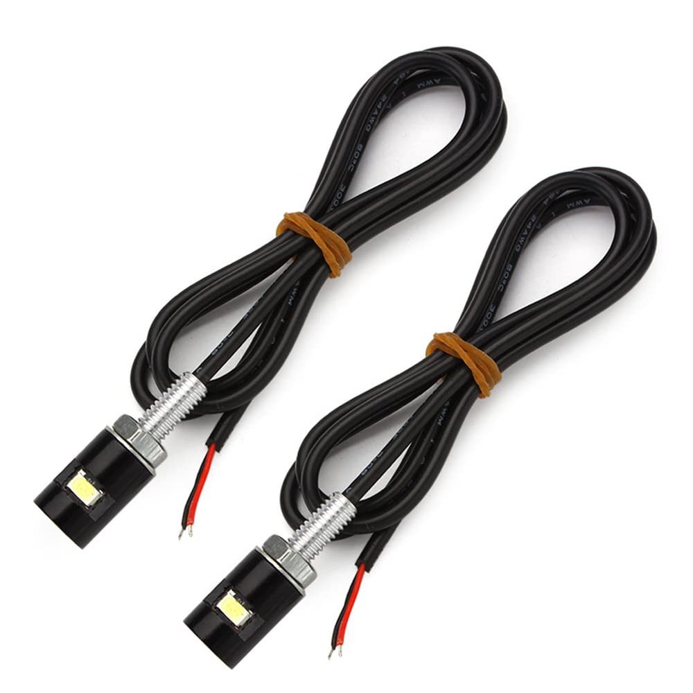 GZYF 2PCS White License Plate Light, CNC 12V License Tag Screw Bolt Lamp for Motorcycle Car Truck RV ATV Bike, Black