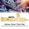 Valve Core Remover Installer Brass Air Conditioning Line Repair Tools for 1/4in 5/16in Ports view 2