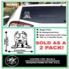 2 Pack - Peeking Pitbull | Decal Vinyl Sticker Graphics for Car Truck SUV Van Window Laptop Tumbler| 5" Width by 5.5" Height HOM0048.054 Turquoise view 2