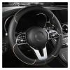 FUERU Car Steering Wheel Cover Set Universal Car Steering Wheel Cover Real Leather Waterproof Wrinkle-Resistant Fashion Car Interior (Color : 1#) view 1