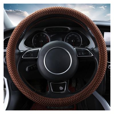 FUERU Car Steering Wheel Cover Set Car Steering Wheel Cover 14.58-15 Inches Ice Silk Sweat Absorption Breathable Fashion Car Interior (Color : 3#)