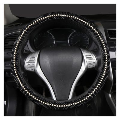 FUERU Car Steering Wheel Cover Set Car Steering Wheel Cover Natural Wood Beads Four Seasons Universal Fashion Car Interior (Color : 4#)