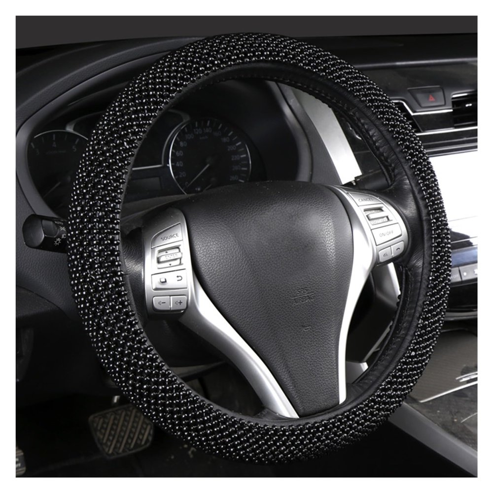 FUERU Car Steering Wheel Cover Set Car Steering Wheel Cover Natural Wood Beads Four Seasons Universal Fashion Car Interior (Color : 1#)