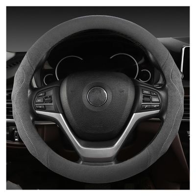 FUERU Car Steering Wheel Cover Set Car Steering Wheel Cover 14.58-15 Inches Genuine Leather Durable Fashion Car Interior (Color : 5#)