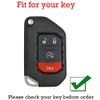 KUNIO Car Key Fob Cover Case Fit for Jeep Wrangler Unlimited Gladiator High Altitude Mojave Rubicon Sport JL JLU JT Key Protective Cover Keychain TPU Key Holder 4 Buttons Green view 2