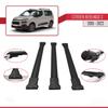 apline Compatible with Citroen Berlingo 3 (K9) 2019-2022 Fly Model Car Roof Rack Cross Bar Black Aluminium 3 Bars view 3