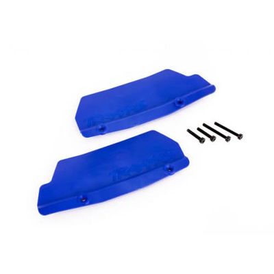 9519X Traxxas Mud guards, rear, blue (left and right)/ 3x15 CCS (2)