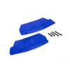 9519X Traxxas Mud guards, rear, blue (left and right)/ 3x15 CCS (2) view 1