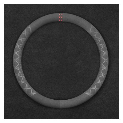 FUERU Car Steering Wheel Cover Set Universal Car Steering Wheel Cover 14.5-15 Inches Genuine Leather Stretch Breathable Car Interior (Color : 3#)