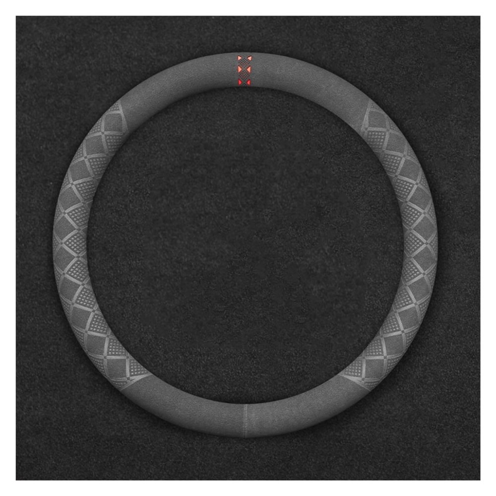 FUERU Car Steering Wheel Cover Set Universal Car Steering Wheel Cover 14.5-15 Inches Genuine Leather Stretch Breathable Car Interior (Color : 3#)