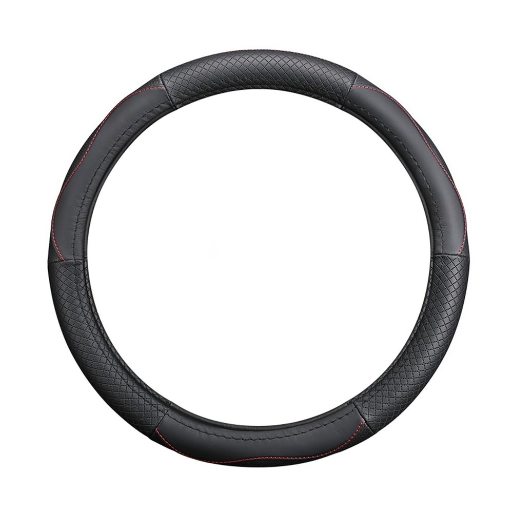 FUERU Car Steering Wheel Cover Set Car Steering Wheel Cover 14.5-156 Inches Genuine Leather Breathable Moisture Drainage Car Interior (Color : 3#)