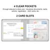 Cacturism Car Registration and Insurance Holder, Vehicle Glove Box Car Organizer Men Women Wallet Accessories Case for Cards, Essential Document, Driver License, Silver view 3