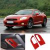 HIRUFAIT Car Window Lift Button Sticker Cover for Mitsubishi Eclipse 2006-2011, 2PCS Soft Real Carbon Fiber Car Interior Door Window Switch Frame Panel Decal Trim Accessories, Red view 2