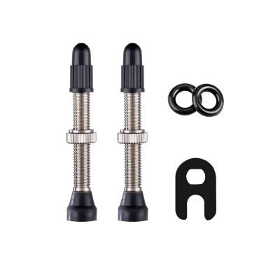 2PCS Tubeless Valves, Brass Tubeless Valve Stem(40 mm), 1PSC Valve Core Remover Tool