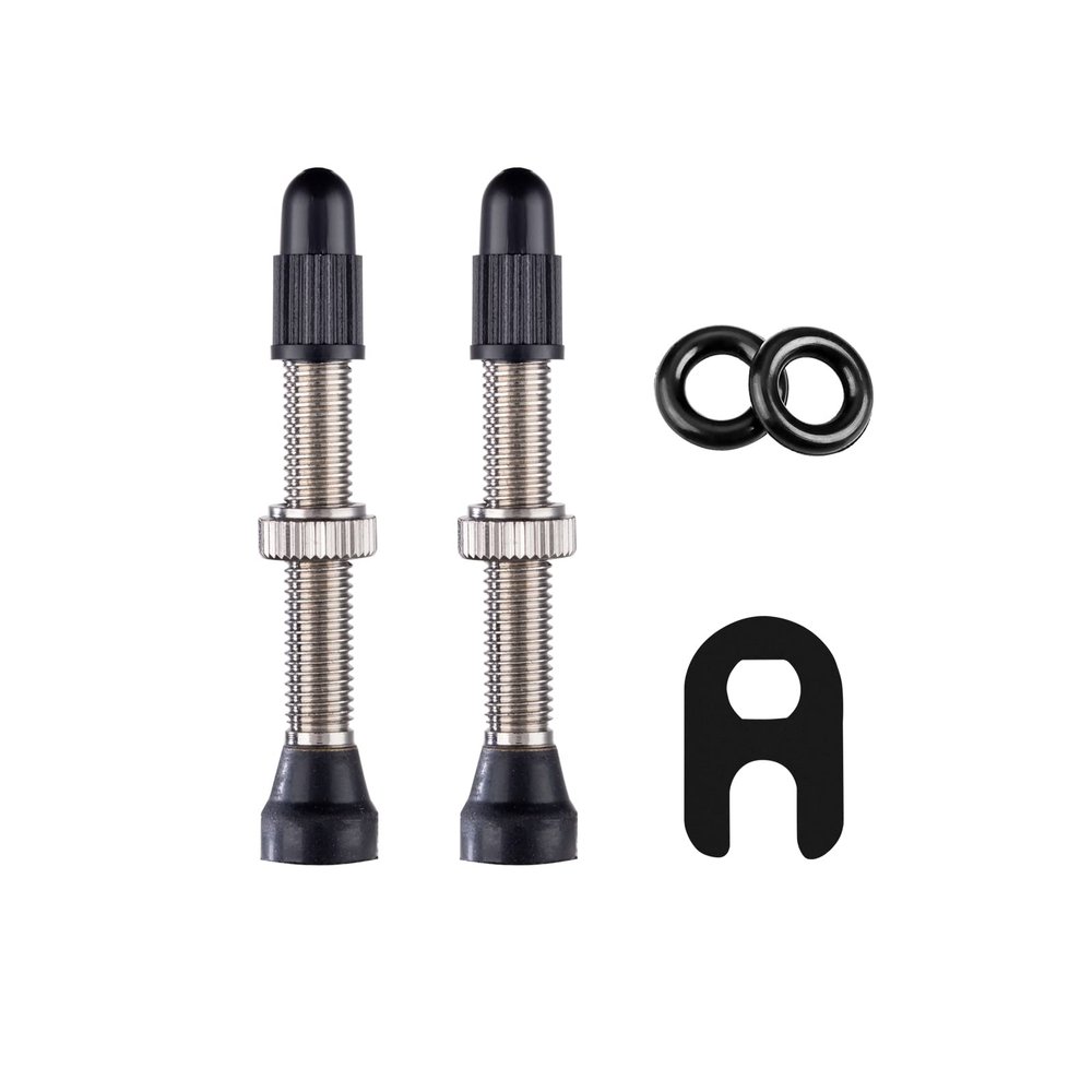2PCS Tubeless Valves, Brass Tubeless Valve Stem(40 mm), 1PSC Valve Core Remover Tool