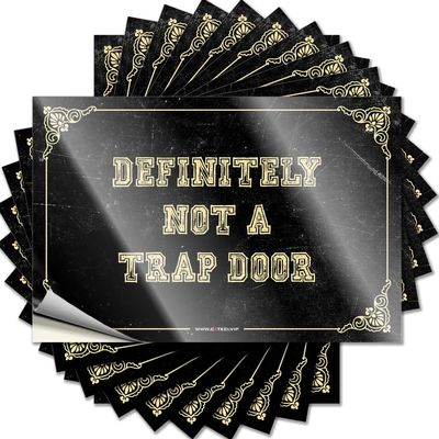Car Stickers Definitely Not A Trap Door Funny Sticker 10 Pcs Car Stickers for Men Prank Stickers (Size : 6X9CM)
