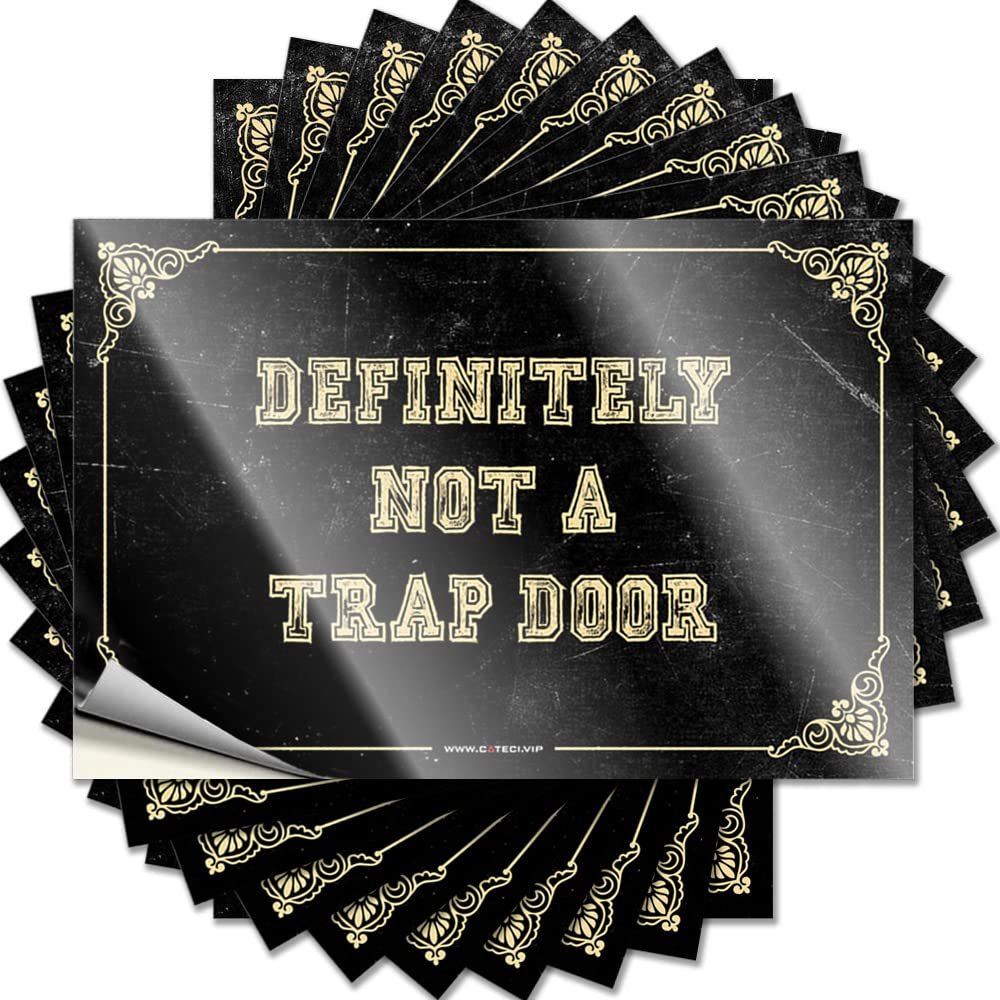 Car Stickers Definitely Not A Trap Door Funny Sticker 10 Pcs Car Stickers for Men Prank Stickers (Size : 6X9CM)