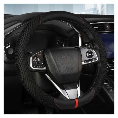 FUERU Car Steering Wheel Cover Set Universal Car Steering Wheel Cover Ice Silk Linen Waterproof Sweatproof Fashion Car Interior (Color : 2#)