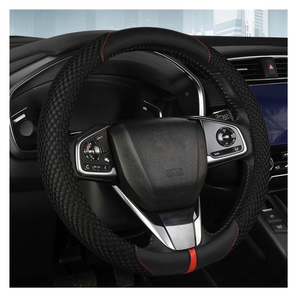 FUERU Car Steering Wheel Cover Set Universal Car Steering Wheel Cover Ice Silk Linen Waterproof Sweatproof Fashion Car Interior (Color : 2#)