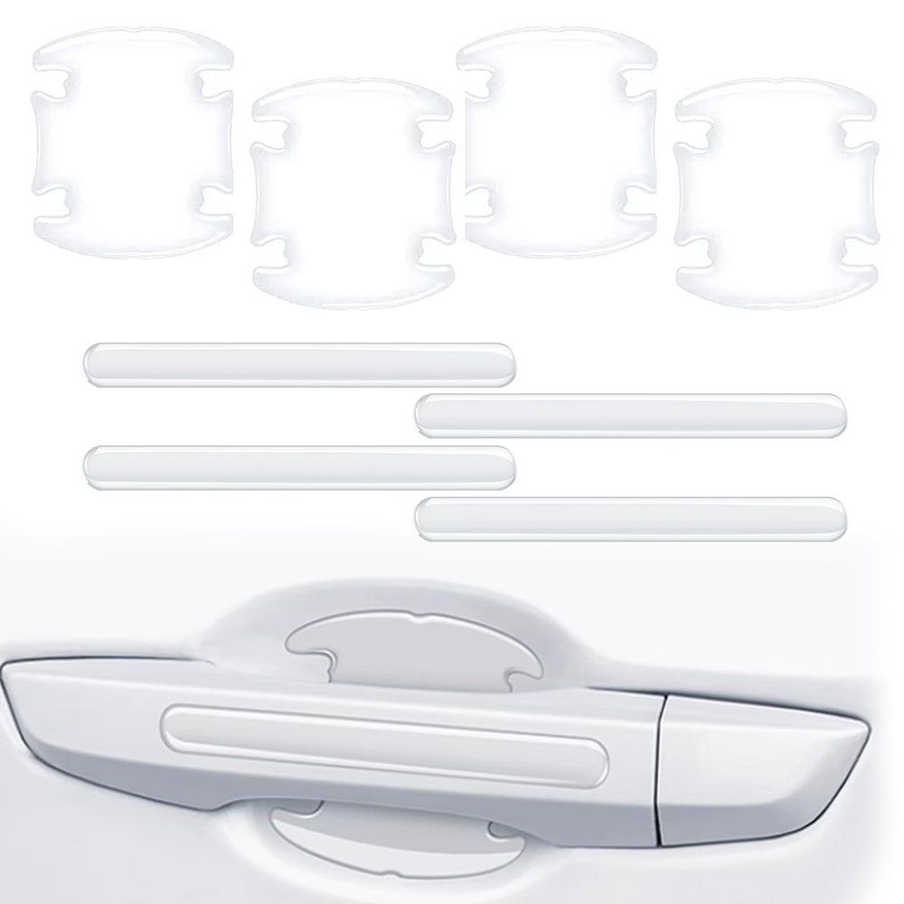 8Pcs 3D Transparent Car Door Handle Scratch Protector, Universal Bowl Side Paint Protection Stickers, Waterproof Anti-Scratch Paint Invisible Protection Film for Most Models.