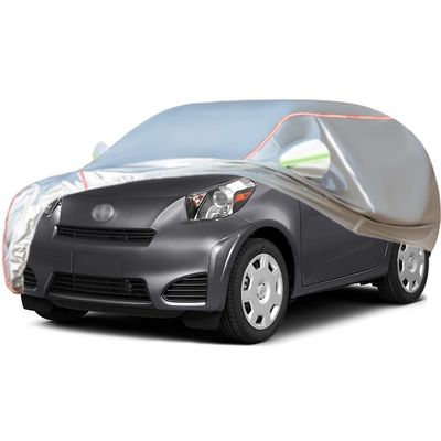 WOLWES Car Covers are Suitable for 2012-2014 Scion iQ,Water, Rain, Sun and Snow Resistant Oxford Fabric Car Cover,with Side Door Zip (Color : White)