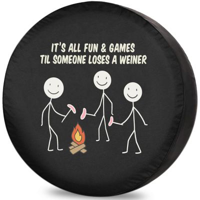 RV Tire Cover Stickmen Funny Dust-Proof Weatherproof Universal Fit for Trailer RV SUV Truck Camper Travel Trailer Wheel 13 Inch