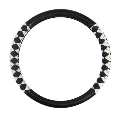FUERU Car Steering Wheel Cover Set Universal Car Steering Wheel Cover Carbon Fiber Comfort Shock Absorption Fashion Car Interior (Color : 1#)