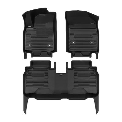 TuxMat - for Cadillac Lyriq 2023-2027 Models - Custom Car Mats - Maximum Coverage, All Weather, Laser Measured - This Full Set Includes 1st and 2nd Rows