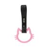 Q1-TECH, JDM Tsurikawa Ring Japanese Subway Train Bus Car Handle Kitty Cat Handle Hand Strap Rear Front Bumper Warning Rings Drift Charm Drift Car Accessory (Pink/Carbon Strap) view 1