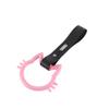 Q1-TECH, JDM Tsurikawa Ring Japanese Subway Train Bus Car Handle Kitty Cat Handle Hand Strap Rear Front Bumper Warning Rings Drift Charm Drift Car Accessory (Pink/Carbon Strap) view 3