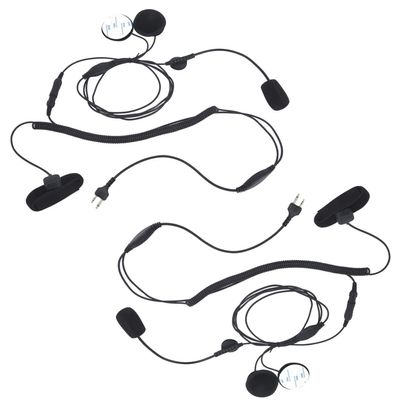 Pdflie Helmet Kit Earpiece Motorcycle Close Full Half Face Headset for Midland gxt1000 Radio Walkie Talkie (2Pack,Wired,Black)