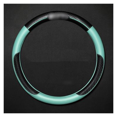 FUERU Car Steering Wheel Cover Set Universal Car Steering Wheel Cover Carbon Fiber Leather Breathable Moisture Removal Car Decorations (Color : 6#)