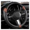 FUERU Car Steering Wheel Cover Set Car Steering Wheel Cover Comfortable Leather Breathable Moisture Wicking Car Interior (Color : 3#) view 1