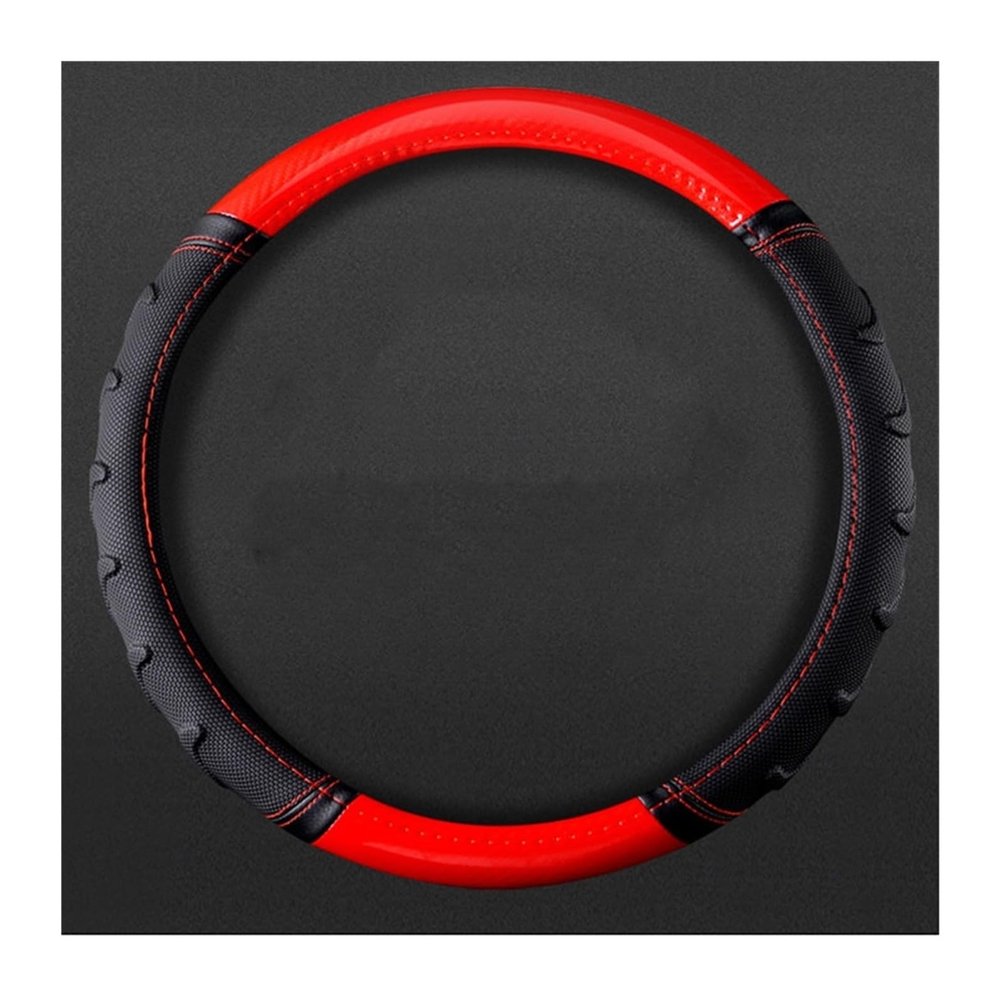FUERU Car Steering Wheel Cover Set Universal Car Steering Wheel Cover Carbon Fiber Leather Four Seasons Men and Women Gifts (Color : 1#)