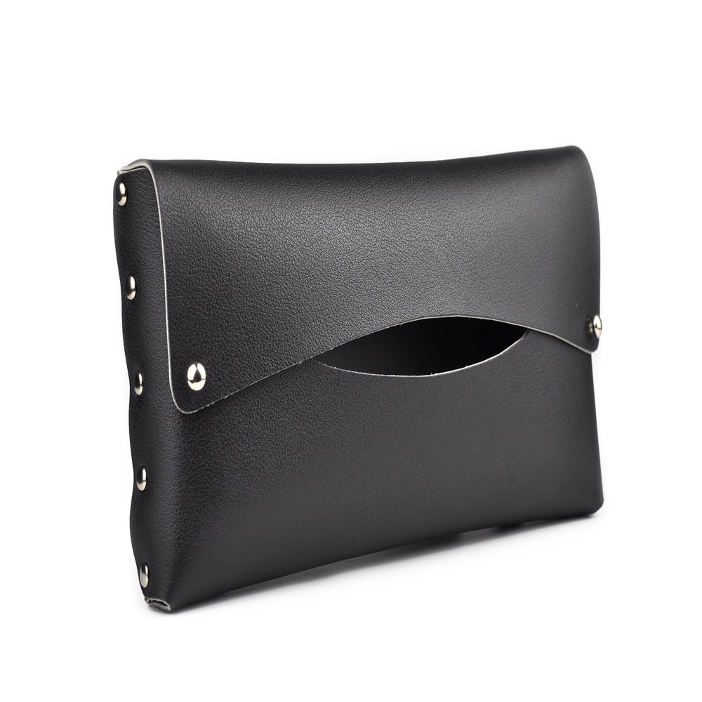 THINGIS Car Tissue Holder, Tissue Case for Sun Visor, PU Leather Backseat Napkin Holder with Clips (Black)